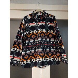 Woolrich Aztec Flannel Button Down Shirt Womens Sz XL Southwest Cotton